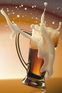 splashing beer