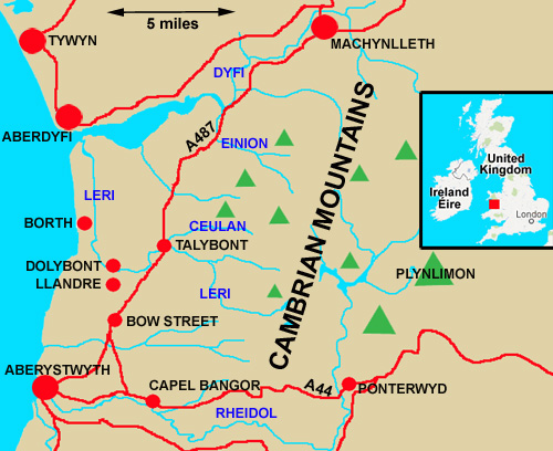 Map showing the area affected by the 8-9th June 2012 floods