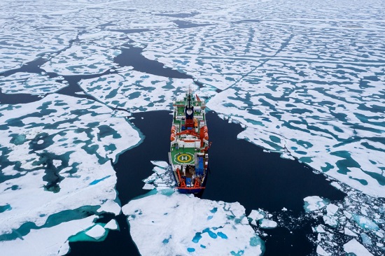 Arctic Sea Ice MOSAiC Expedition Icebreaker Aug 2020