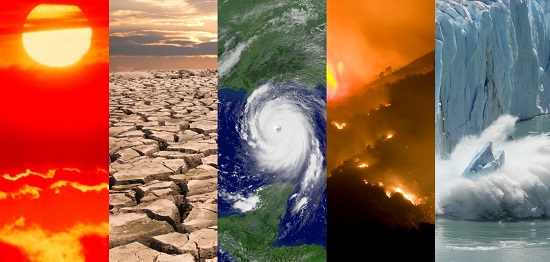 Photo collage-climate scenarios-global climate reports-NOAA 